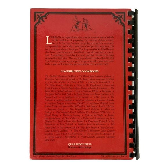 Best Of The Best From Louisiana Cookbook Spiral Bound 1984 Quail Ridge Press - Picture 3 of 12